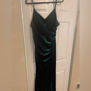 Revelry Emerald Green Velvet Bridesmaid Dress
